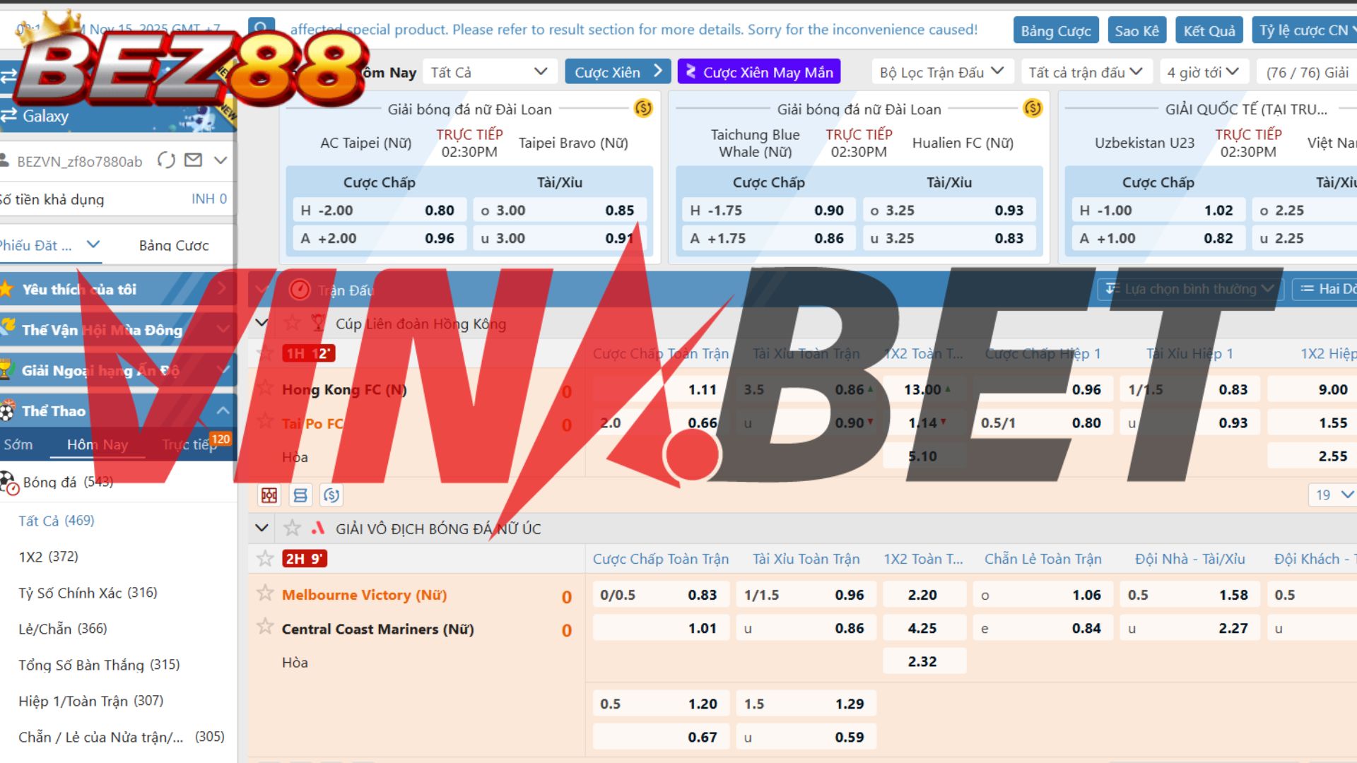 BEZ88 Sảnh thể thao đa môn trong hệ thống VINABET